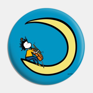 Moon and cello Pin