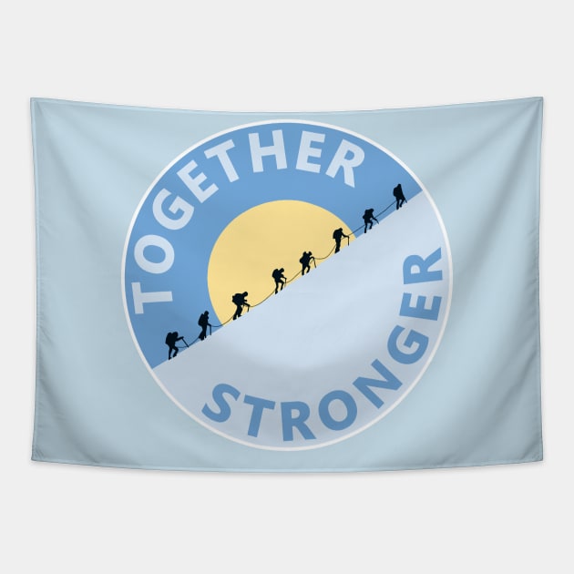 Together Stronger! Alpinism Design Tapestry by TMBTM