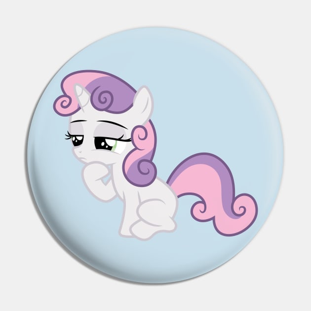 Sweetie Belle thinking Pin by CloudyGlow