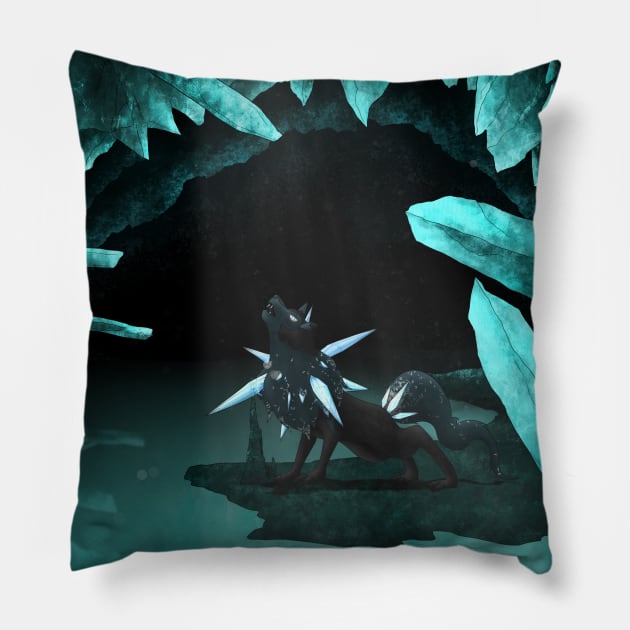 Moonlight Howling Pillow by Noxati