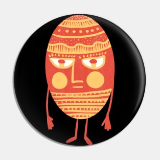 Egg man, the red and yellow decorated easter egg, version 2 Pin