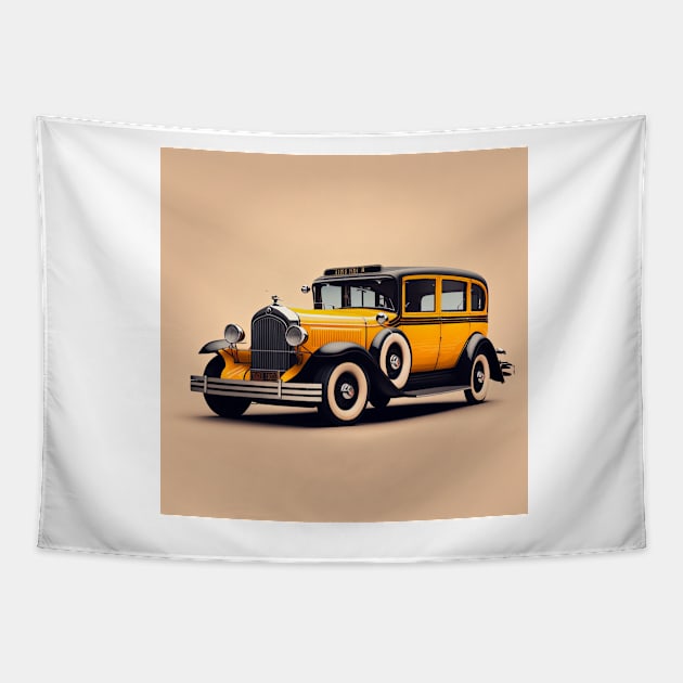 Art Deco Style Taxis Tapestry by TheArtfulAI