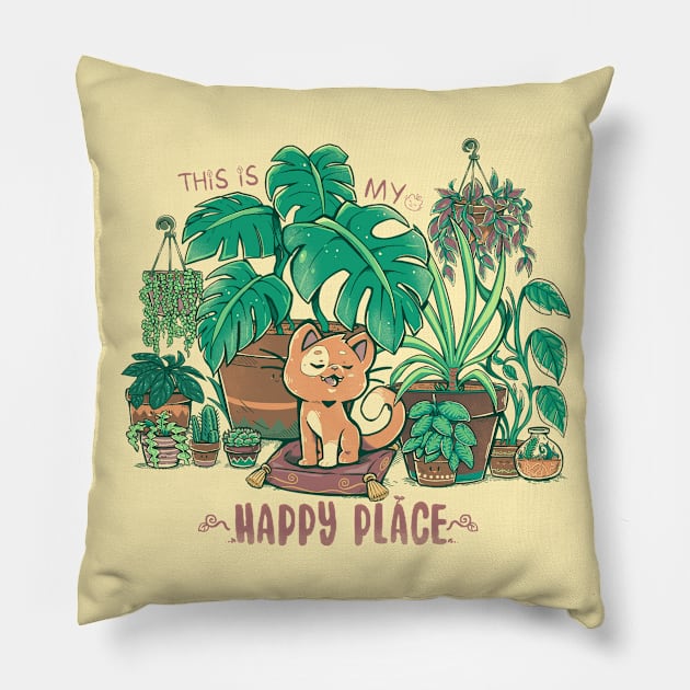 In my Happy Place Pillow by TechraNova