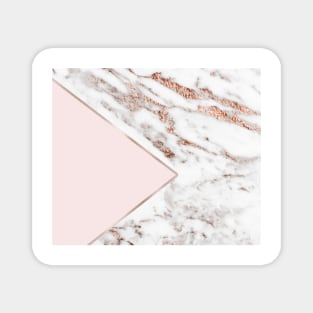 Blush pink geo - rose gold marble Magnet