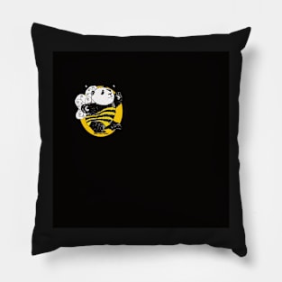 Bee the Bear on Black Pillow