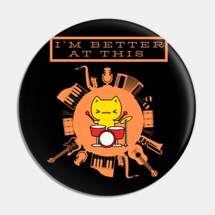 Funny Cat playing drums Pin