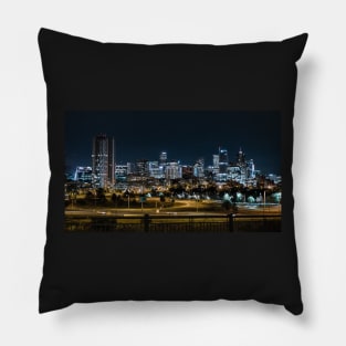 Denver Colorado Skyline at Night Pillow