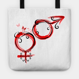 Male and Female Symbols Tote