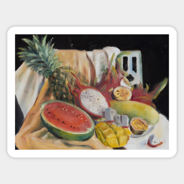Oil Sketch From Vietnam Tropical Fruits For Your Design Oil