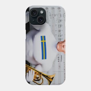 Swedish music teacher with piston and sheet music Phone Case