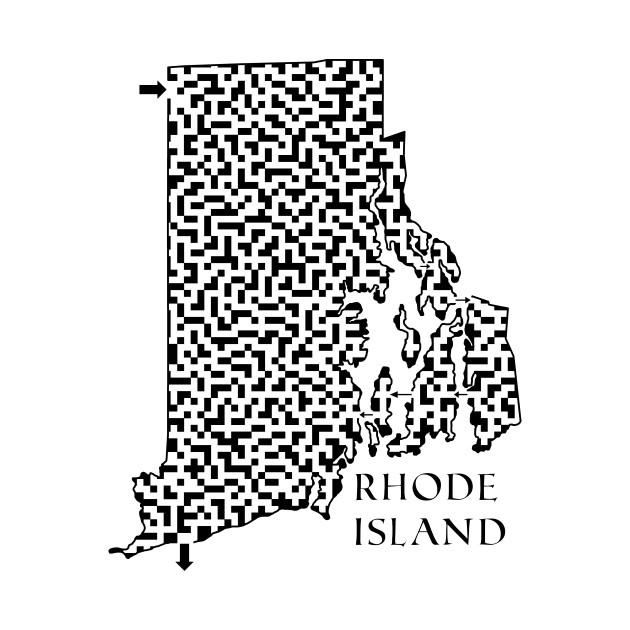 Disover State of Rhode Island Maze - Rhode Island - T-Shirt