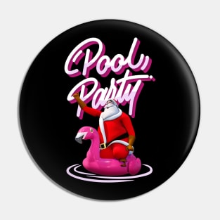 Christmas Santa Claus Flamingo Float Pool Party Gift Pin