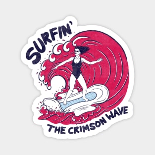 Surfin' the Crimson Wave Magnet