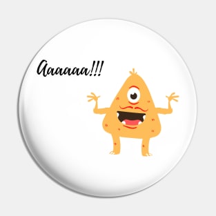 orange cartoon ouch design Pin