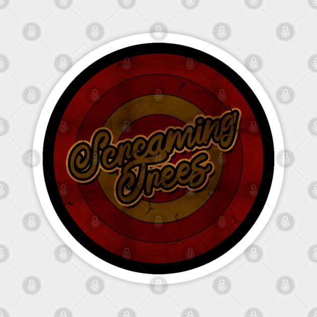 Circle Retro Screaming Trees Magnet by Electric Tone