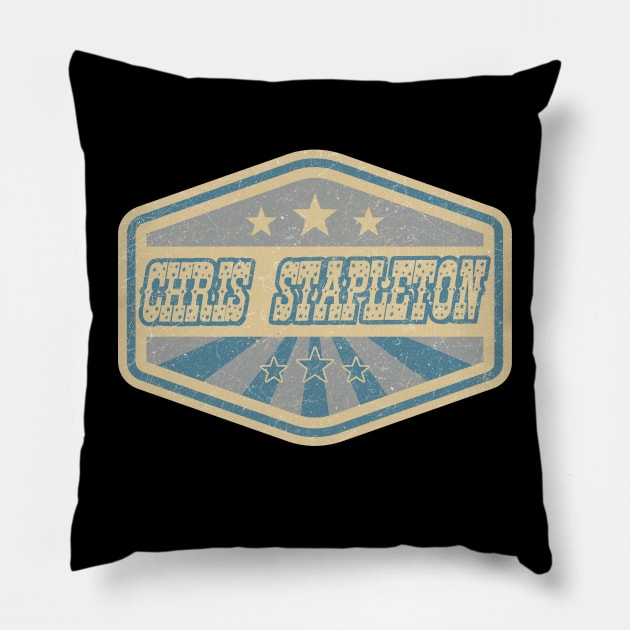 Chris Stapleton Vintage on t shirt Pillow by KOKOS PAPA