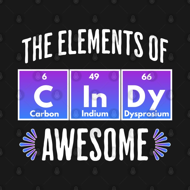 CInDy: Elements of Awesome, name design by Luxinda