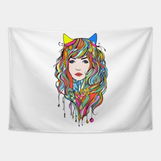 colorful girl Tapestry