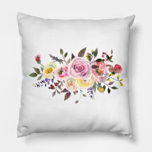 Pastel Watercolor Roses Pillow