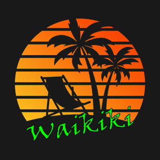 Waikiki Retro Vintage Sunset T-Shirt