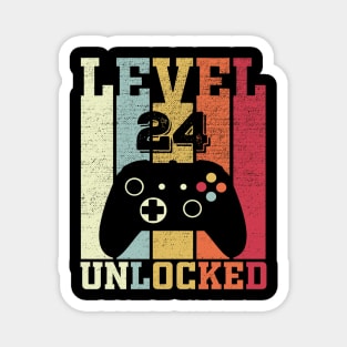 Level 24 Unlocked Funny Video Gamer 26th Birthday Gift Magnet