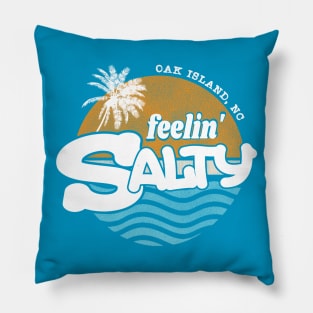 Oak Island, NC Feelin' Salty Summer Beach Design Pillow