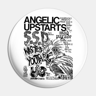 Angelic Upstarts / S.S.D. / Mad Parade / Wasted Youth Punk Flyer Pin