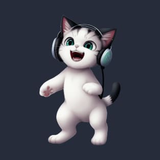 Cat with Headphones T-Shirt