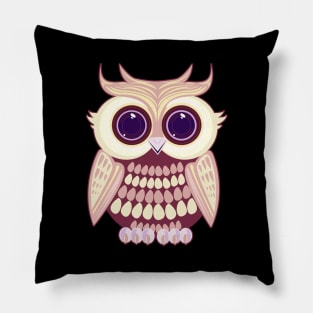 Pink Yellow Owl Pillow