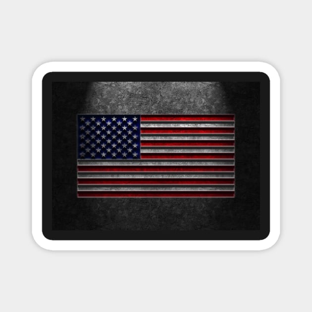 American Flag Stone Texture Repost Magnet by learningcurveca