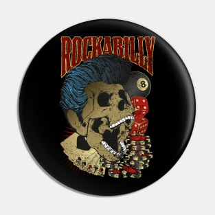 Rockabilly Skull Pin