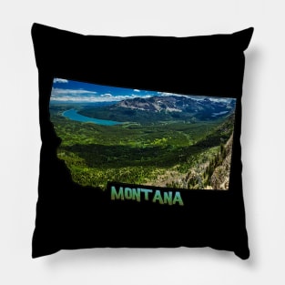 Montana State Outline (Glacier National Park) Pillow