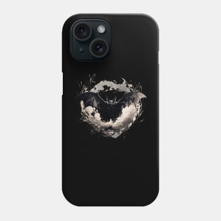 Spooky Bat and Moon Phone Case