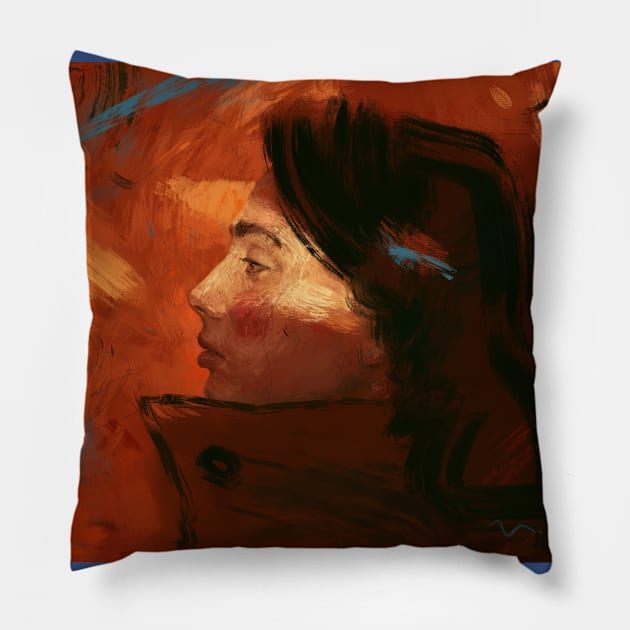 Autumn girl Pillow by IlyaArtist