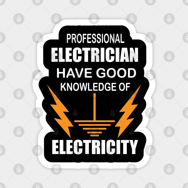 Electrician birthday Gift  Professional Electrician have Good Knowledge Magnet by ArtoBagsPlus