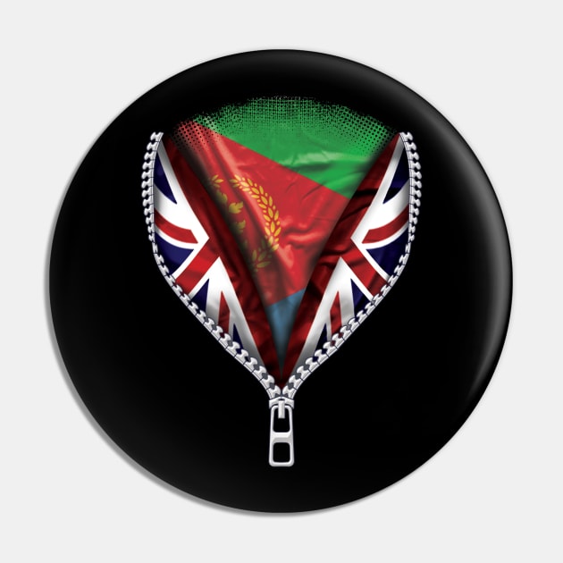 Eritrean Flag  Eritrea Flag British Flag Ripped Open - Gift for Eritrean From Eritrea Pin by Country Flags