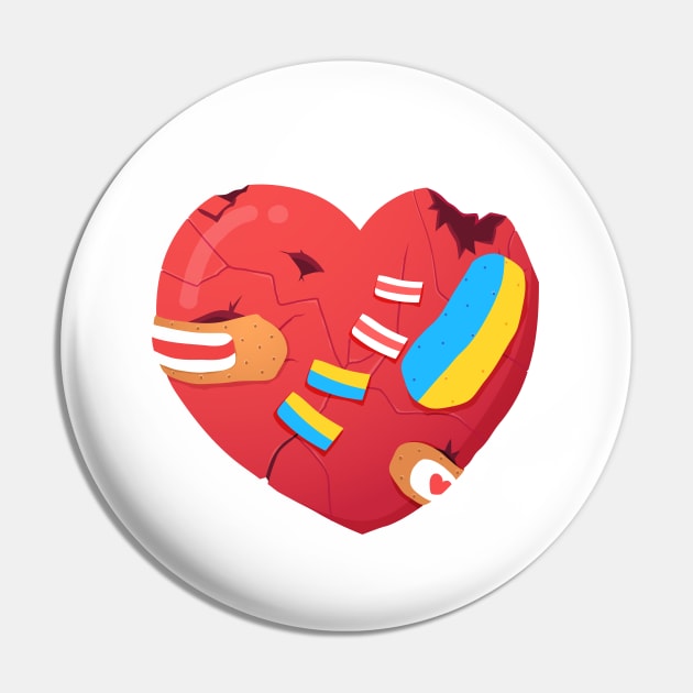 Ukraine - Belarus Heart Pin by Animatarka