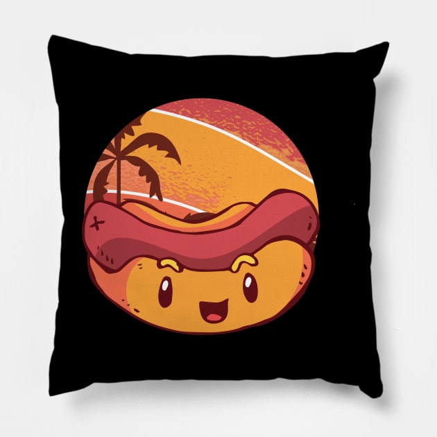 Sunset Hot Dog Pillow by thefriendlyone