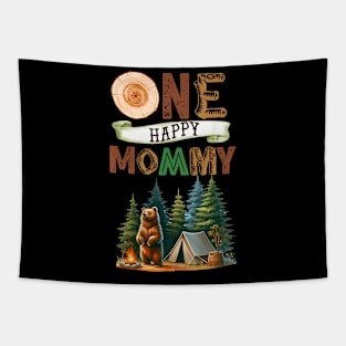 One Happy Mommy Camper First Birthday Camping Bear Mother Tapestry