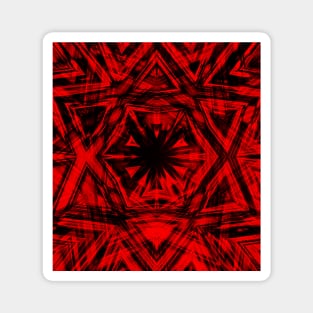 red and black kaleidoscope confusion Magnet