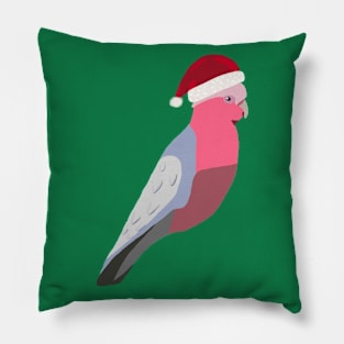 Christmas festive Australian Gallah parrot pink Pillow