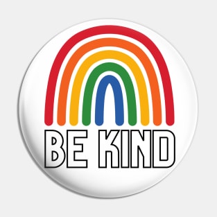 Be Kind Rainbow (Black Text) Pin