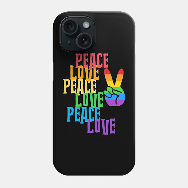 PEACE Sign Hand Rainbow Retro Love Phone Case by SartorisArt1