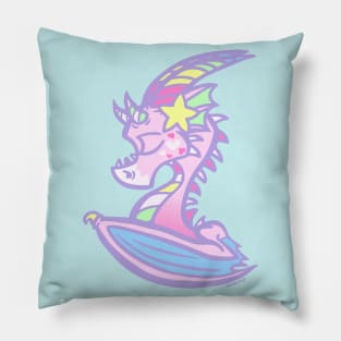 80's Pastel Toy Dragon Pillow