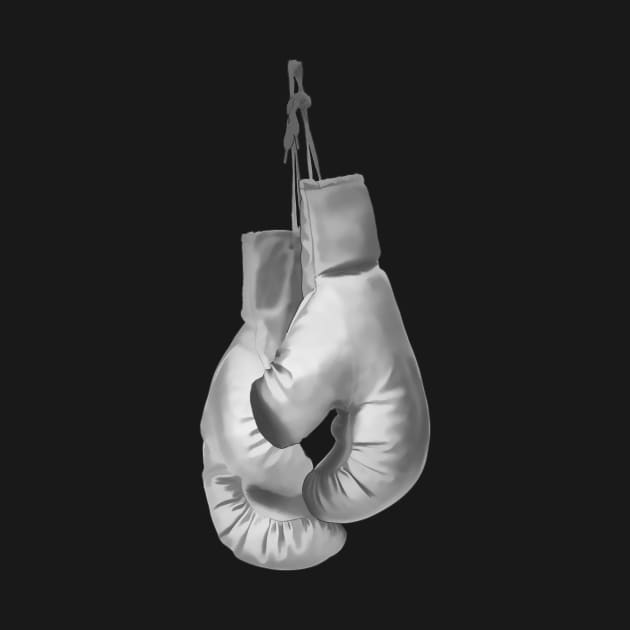 Boxing Gloves black and white boxing sport by LittleBean