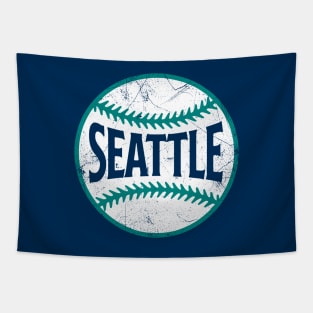 Seattle Retro Baseball - Navy Tapestry