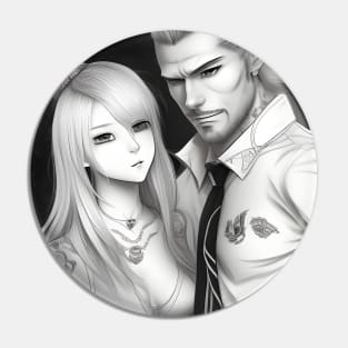 Manga husband and wife with tattoo Pin