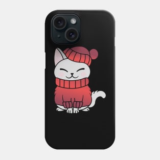 Cute Cozy Colorful Snow Winter Cat Kitty Phone Case