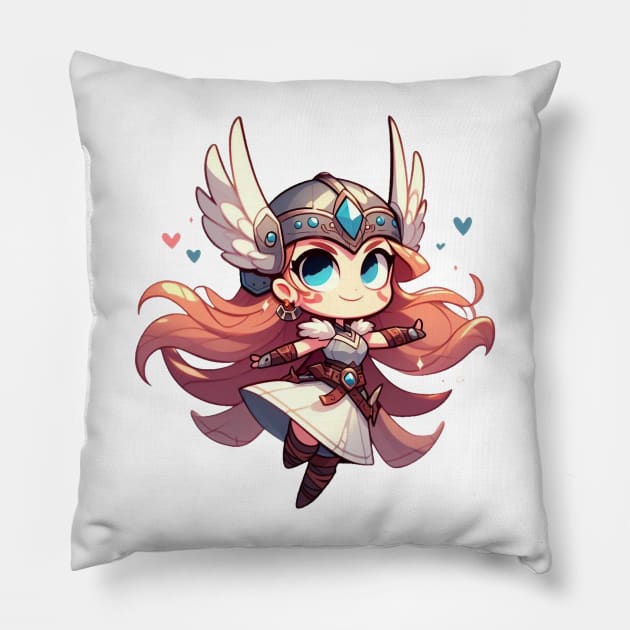 Cute Valkyrie Pillow by Dmytro