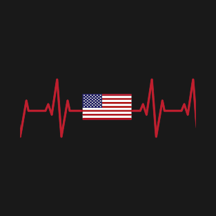 US flag heartbeat US flag T-Shirt